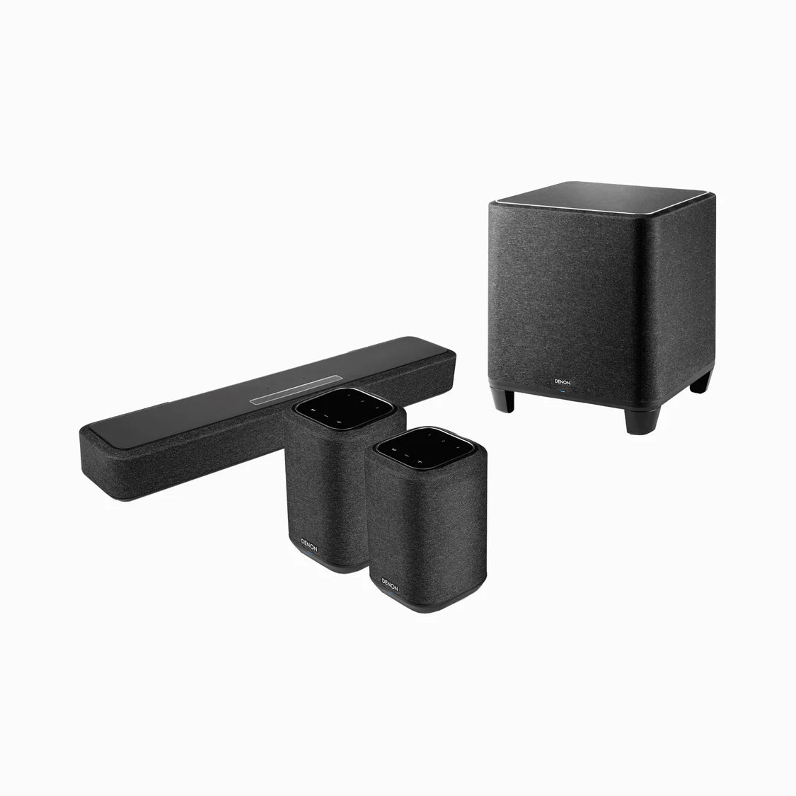 Denon Home Series 5.1 Wireless Home Theatre Soundbar System, Denon home 550 Soundbar, Denon Home Sub with Home 150 Surrounds